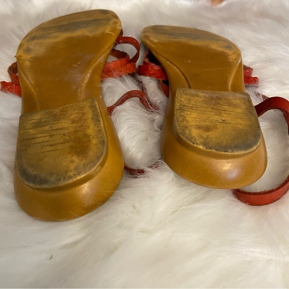 Lorenzo Chelini women’s Italian red leather sandals in  size‎ 41 - Picture 10 of 11